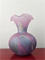Hand Painted Ruerven Glass Vase