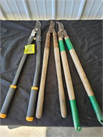 A set of three garden nippers