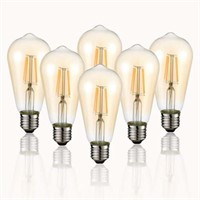 6-Pack Vintage Edison LED Bulb  ST58 E26 40W  2200