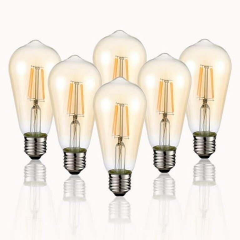 6-Pack Vintage Edison LED Bulb  ST58 E26 40W  2200