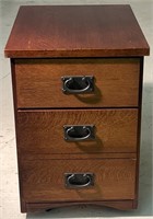 Wooden File Cabinet With Contents