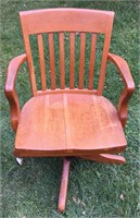 Vintage Bankers Swivel Tilt Arm  Chair