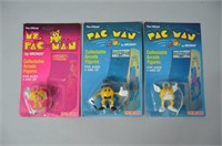 3pc Coleco Pac-Man PVC Figures NIP