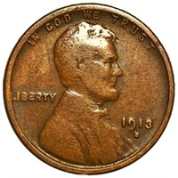 1913-S Lincoln Wheat Penny NICELY CIRCULATED