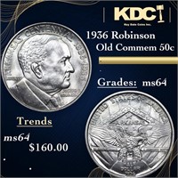 1936 Robinson Old Commem Half Dollar 50c Grades Ch
