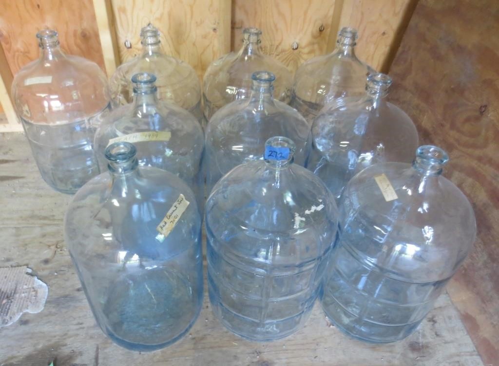 10 - 5 gallon glass jugs