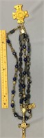Magnificent lapis stone necklace with crucifix wit