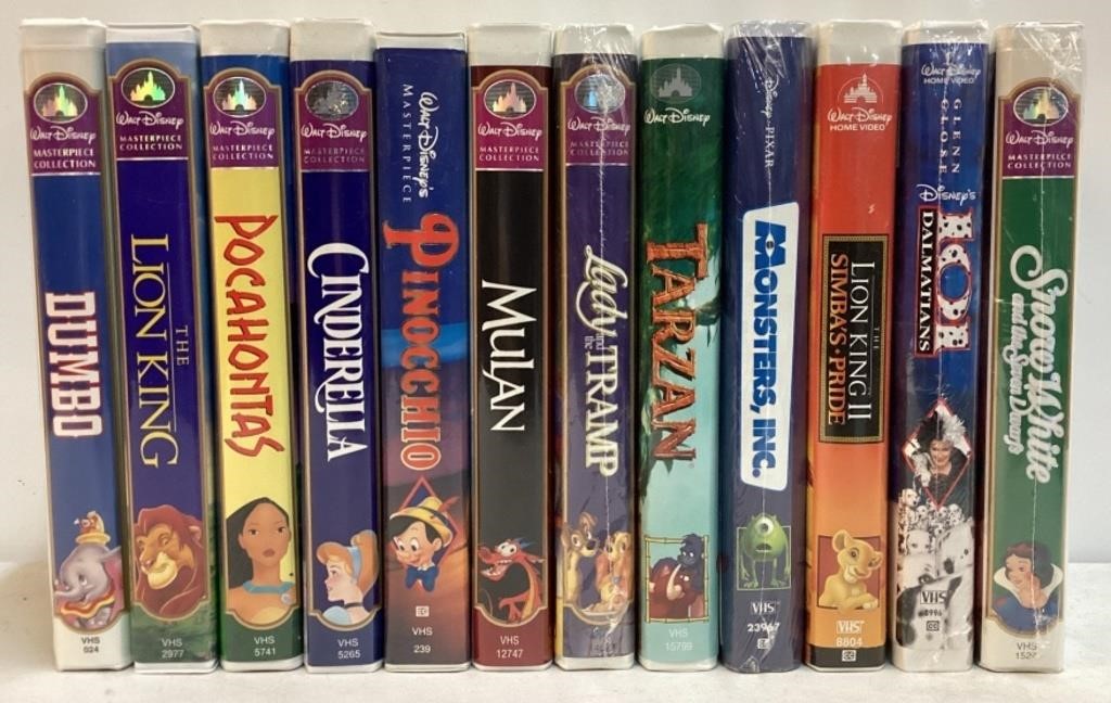 (12) Disney VHS Tapes (Some Sealed)