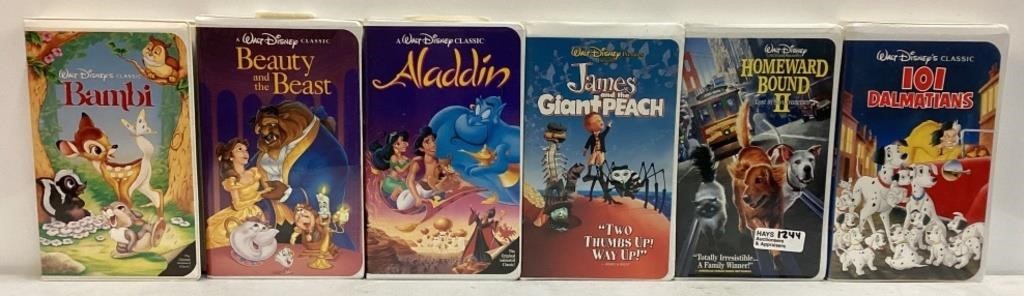 (6) Walt Disney VHS Tapes