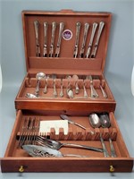 63 pc Holmes & Edwards Inlaid IS Flatware for 8