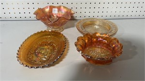 Carnival Glass Bowls, Tray, Candy