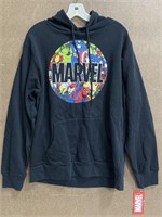 Marvel black hoodie with front pocket and tag