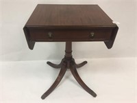 Small Wood Drop Leaf Accent Table w/ Drawer