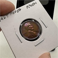 1962 PROOF WHEAT PENNY CENT TONED