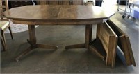 Double Pedestal Dining Table with 2 Leaves