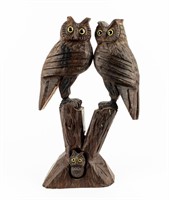 Wood Carving Of Owls