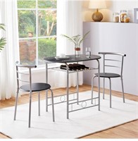 YAHEETECH 3-PIECE DINING TABLE SET, KITCHEN TABLE