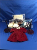 BABY DOLL CLOTHES AND DOLL STANDS