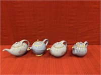 Hall China, 4 Teapots: Two Delphinium Hookcover