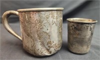 2 small sterling silver cups