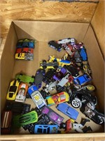 Box of Hot Wheels Matchbox Cars