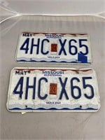 2 MO License Plates