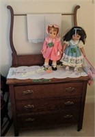 Antique Oak Wash Stand With Three Drawers