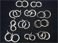 11-pairs sterling earrings