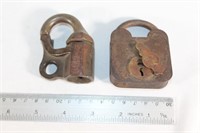 Pair Antique Locks - WRRS and M. W.