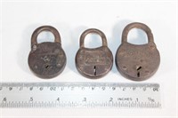 Trio Antique Locks - Miller, Yale etc.