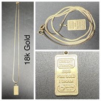 18k Gold 18in Necklace VERY NICE!