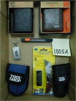 Flat Of Wallets, Tool Shop Utility Knives, Etc.