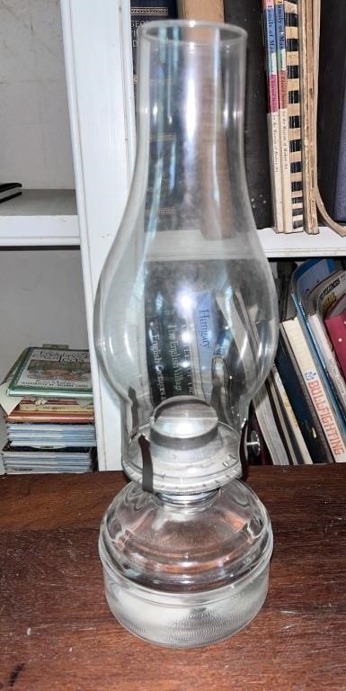 Vintage Glass Oil Lamp w/ Oil