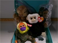 4 Beanie Babies, monkeys