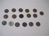 Lot of 6 Steel Wheat Pennies + Pre-1940s
