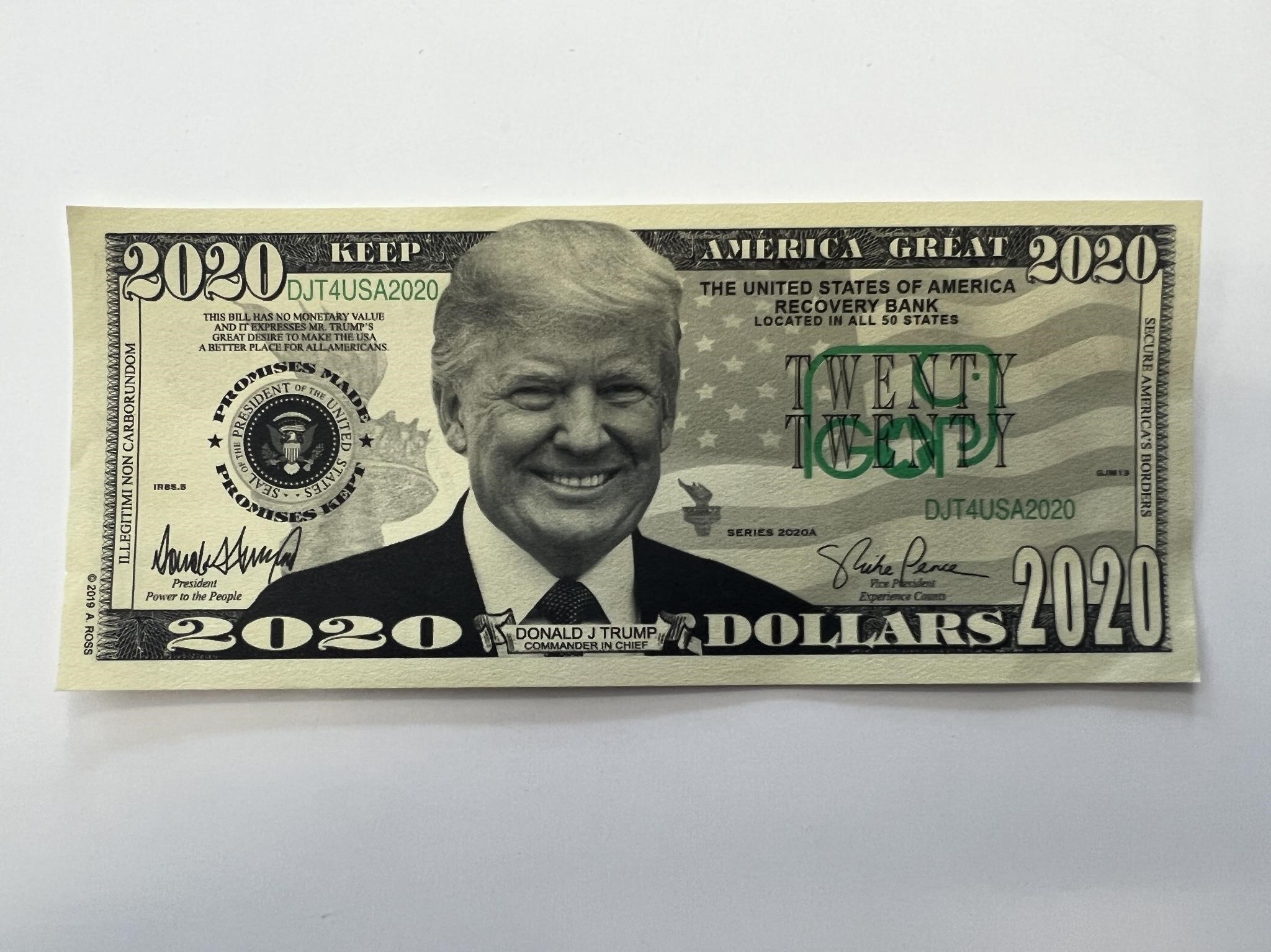 Donald Trump Keep America Great 2020 dollar bill
