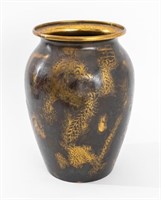 After Paul Haustein Brass Dragon Motif Vase