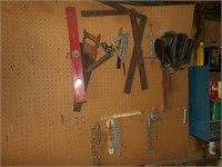 Carpenter's Tools Hanging on Pegboard