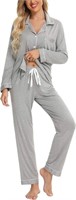 SIZE : L - Leikar Button Up Pajama Set For Women