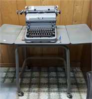Royal manual typewriter and typewriting stand