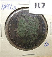 1891-S Morgan silver dollar