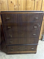 Wooden dresser. Some missing parts. 49x34x17”