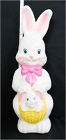 Vntg 21in Easter bunny w/ baby blow mold, no cord