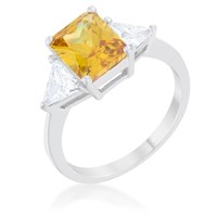 Radiant Cut 4.50ct Citrine & White Sapphire Ring