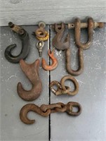 (9) Assorted Large Hooks  And Rings