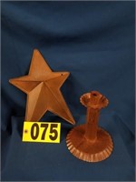 Rustic Star/Candle Holder (Ship or Pick up)