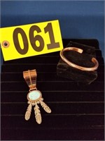 Copper Pendant & Cuff/Bracelet (Ship or Pick up)