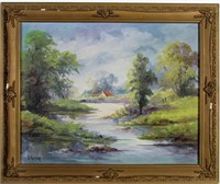 Bertha Hatton (Duke) 16x20 O/C Summer Lake Cottage