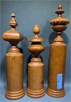 3 LARGE WOODEN CHESS PIECES