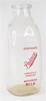 Palace Bakery Quart Milk Bottle (Kirksville)